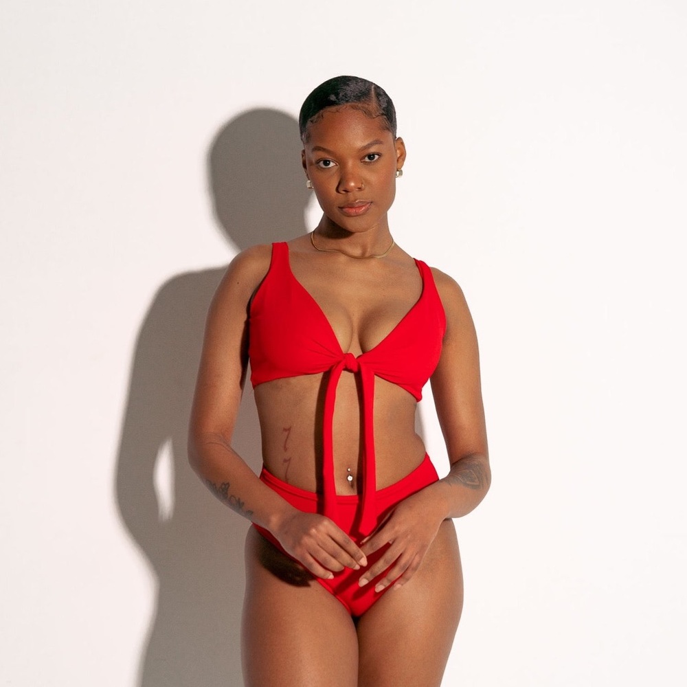TIE FRONT SWIMSUIT TOP